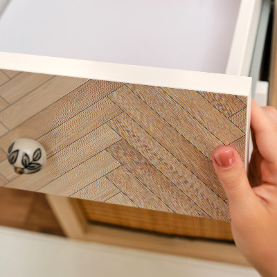 Meubelfolie Houten visgraatmotief