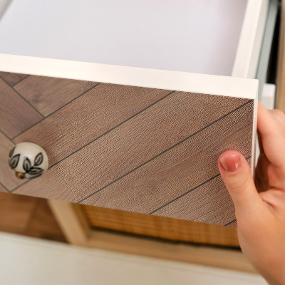 Meubel wrap folie Houten visgraatmotief