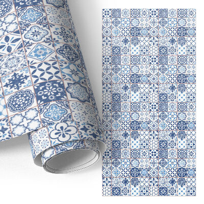 Plakfolie meubels in blauw mozaïekmotief