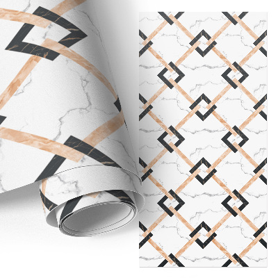 Meubel wrap folie met vlechtwerkpatroon op marmerprint