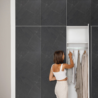 Plakfolie meubels Zwart marmer