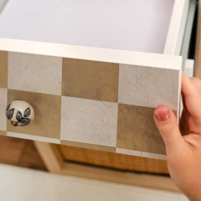 Plakfolie meubels Mosterdkleurig dambord