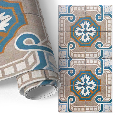 Meubel wrap folie met antieke tegels als dessin