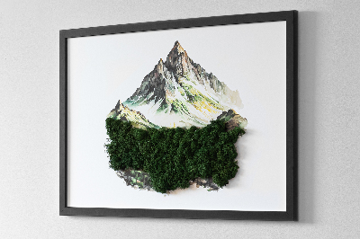 Mosschilderij De top van de berg over het bos