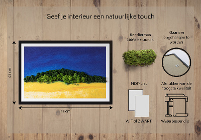 Mos schilderij Blauwgeel landschap