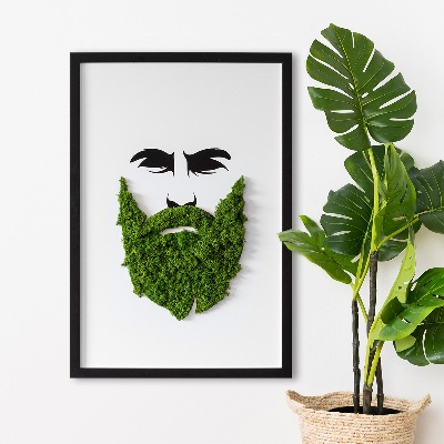 Schilderij mos Hipster met een baard
