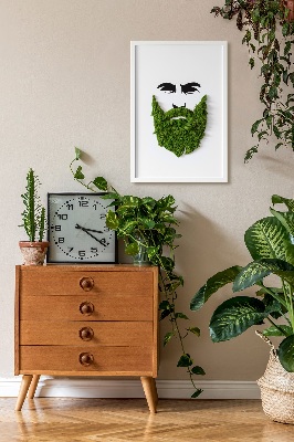 Schilderij mos Hipster met een baard