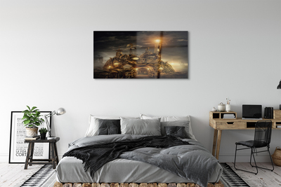 Foto schilderij op glas Lantaarn schip wolken