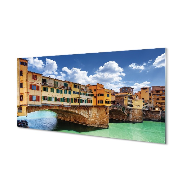Foto op glas Italië bruggen riviergebouwen