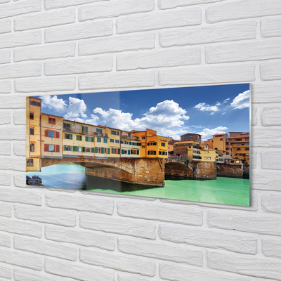 Foto op glas Italië bruggen riviergebouwen