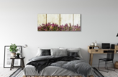Glas schilderij Paarse bloemen bord