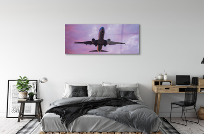 Schilderij op glas Wolken sky-vliegtuig