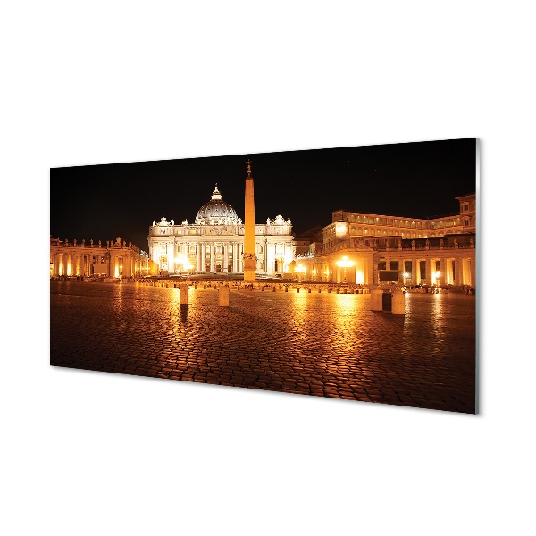 Foto op glas Rome basilica square night