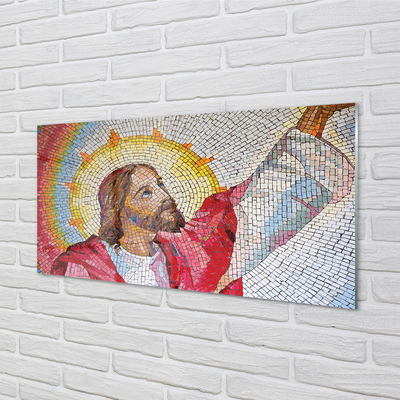Glas schilderij Mozaïek jezus