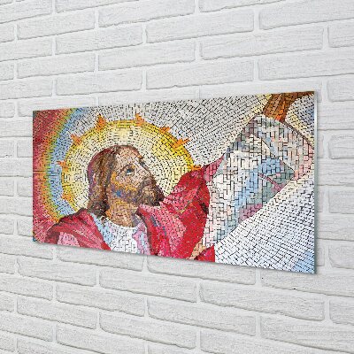 Glas schilderij Mozaïek jezus