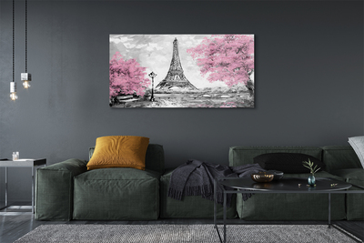 Schilderij op glas Paris tree spring