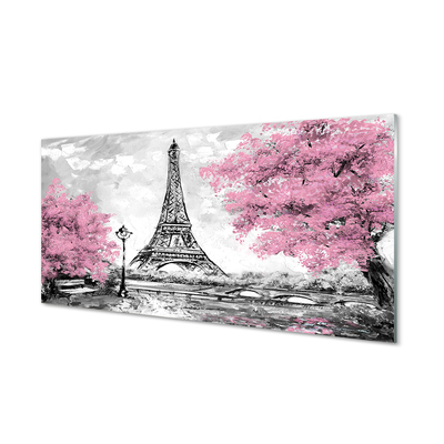 Schilderij op glas Paris tree spring