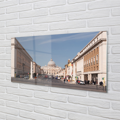 Foto op glas Rome kathedraal gebouwen straten