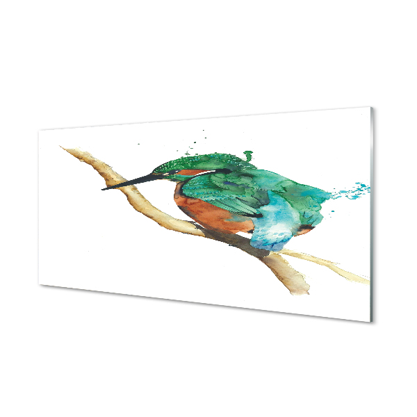 Foto op glas Kleurrijk geschilderde papegaai