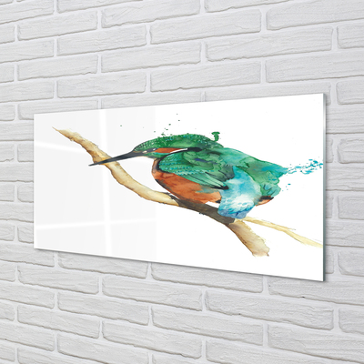 Foto op glas Kleurrijk geschilderde papegaai