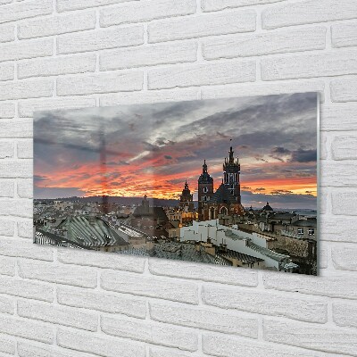 Foto op glas Krakow sunset panorama