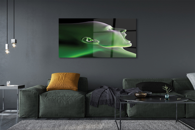 Foto schilderij op glas Hoofd van een man met een groen licht