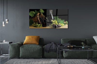 Glas schilderij Wijndruif bladeren mand