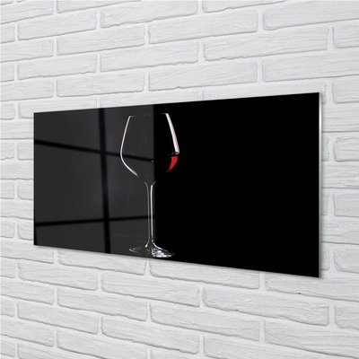 Glas schilderij Zwarte achtergrond met wijnglas