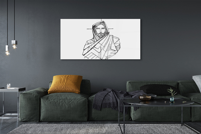 Glas schilderij Tekening jezus