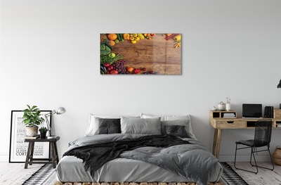 Schilderij op glas Pineapple apple asparagus board