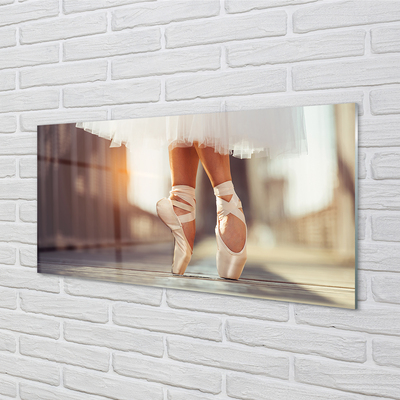 Foto schilderij op glas Witte ballet vrouw benen
