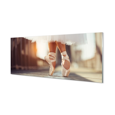 Foto schilderij op glas Witte ballet vrouw benen