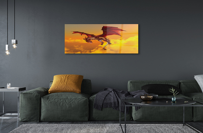 Foto schilderij op glas Wolken dragon sky