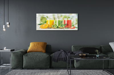 Glas schilderij Cocktails aardbei kiwi