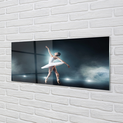 Foto schilderij op glas Witte ballet jurk vrouw