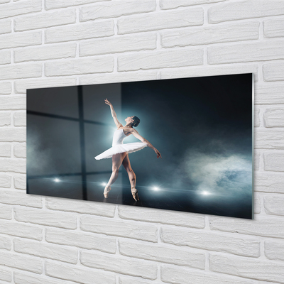 Foto schilderij op glas Witte ballet jurk vrouw
