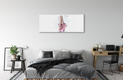 Foto schilderij op glas Roze balletschoenen