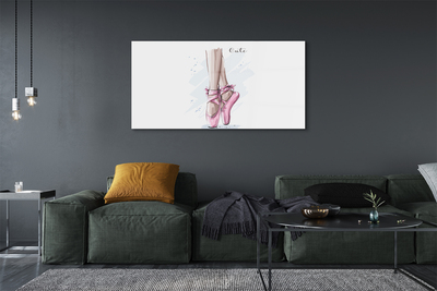 Foto schilderij op glas Roze balletschoenen