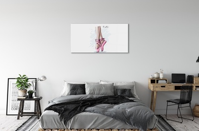 Foto schilderij op glas Roze balletschoenen