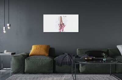 Foto schilderij op glas Roze balletschoenen