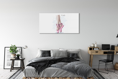 Foto schilderij op glas Roze balletschoenen