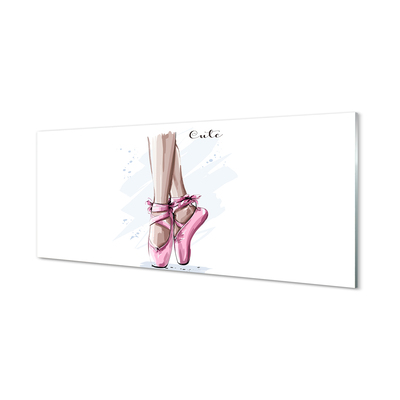 Foto schilderij op glas Roze balletschoenen