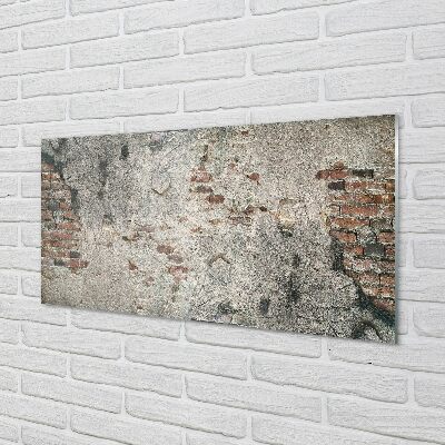 Foto in glas Stenen bakstenen muur