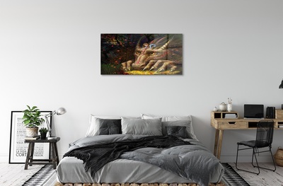Foto schilderij op glas Hoofd van het dragon forest baby girl