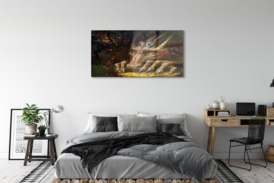 Foto schilderij op glas Hoofd van het dragon forest baby girl