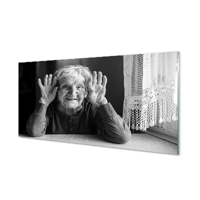 Foto schilderij op glas Oudere vrouw