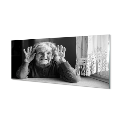 Foto schilderij op glas Oudere vrouw