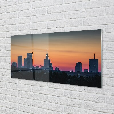 Foto op glas Warschau sunset panorama