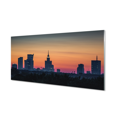 Foto op glas Warschau sunset panorama