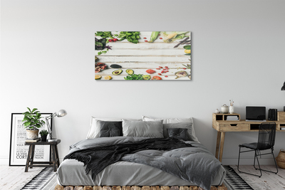 Schilderij op glas Avocado maïs spinazie